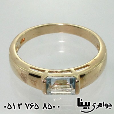 انگشتر آکوآمارین زنانه مستطیلی