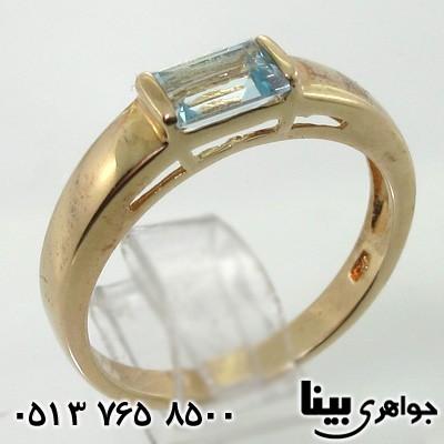 انگشتر آکوآمارین زنانه مستطیلی