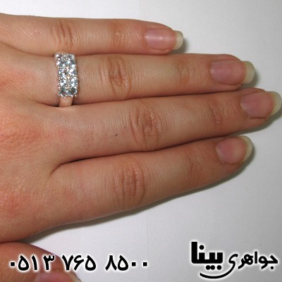انگشتر آکوآمارین زنانه پر نگین
