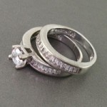 انگشتر الماس حلقه و پشت حلقه صنعتی رودیوم زنانه درشت _کد:18945