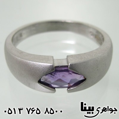 انگشتر آمتیست رکاب پهن سند پلاست