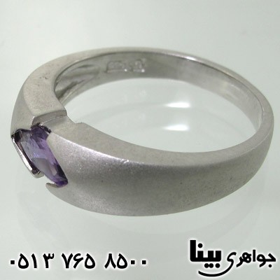 انگشتر آمتیست رکاب پهن سند پلاست