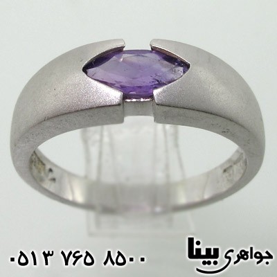 انگشتر آمتیست رکاب پهن سند پلاست