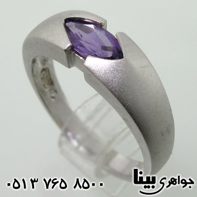 انگشتر آمتیست رکاب پهن سند پلاست