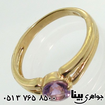 انگشتر آمتیست زنانه تک نگین