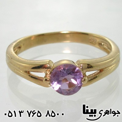 انگشتر آمتیست زنانه تک نگین