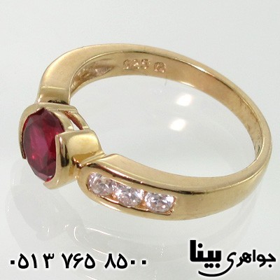 انگشتر یاقوت سرخ زنانه تک نگین