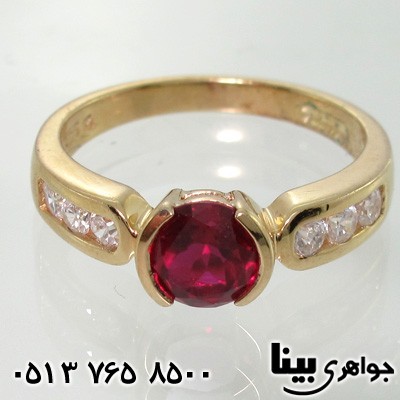 انگشتر یاقوت سرخ زنانه تک نگین