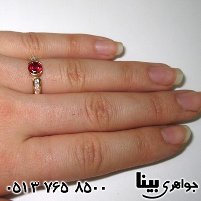 انگشتر یاقوت سرخ زنانه تک نگین