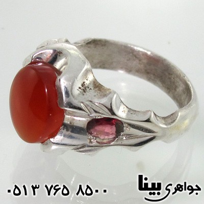 انگشتر چند جواهر مردانه کنار یاقوت