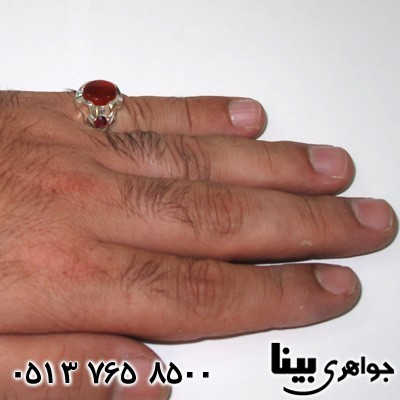 انگشتر چند جواهر مردانه کنار یاقوت