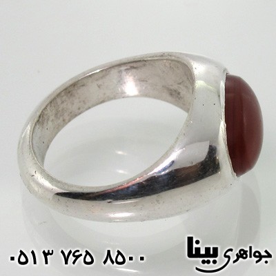 انگشتر عقیق یمنی سرخ مردانه بیضی افقی