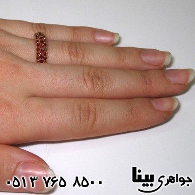 انگشتر یاقوت گارنت زنانه 32 نگین
