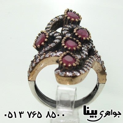 انگشتر یاقوت سرخ زنانه عثمانی نگین اشکی