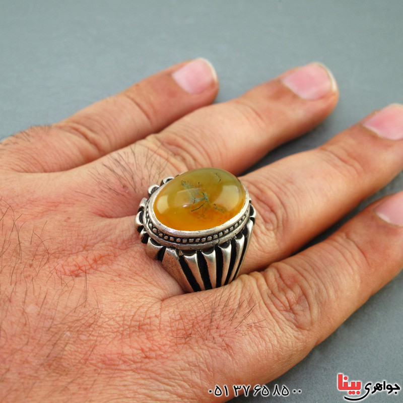 انگشتر عقیق یمنی قدیمی خوش رنگ و خاص ، ماشاالله _کد:2888