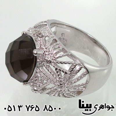 انگشتر کوارتز دودی دودی زنانه عنکبوت
