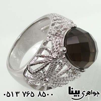 انگشتر کوارتز دودی دودی زنانه عنکبوت