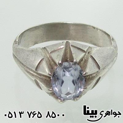 انگشتر یاقوت کبود مردانه 8 چنگ
