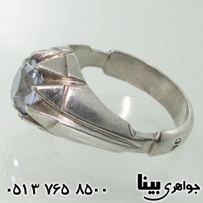 انگشتر یاقوت کبود مردانه 8 چنگ