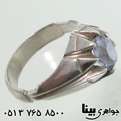 انگشتر یاقوت کبود مردانه 8 چنگ