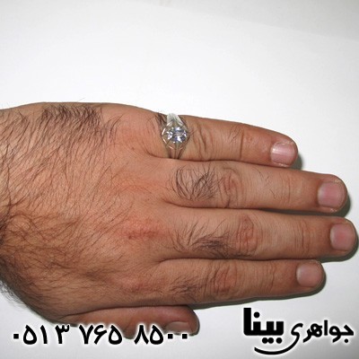 انگشتر یاقوت کبود مردانه 8 چنگ