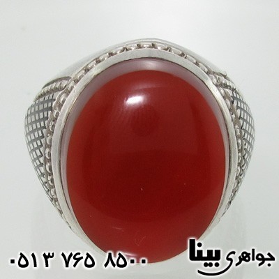 انگشتر عقیق یمنی مردانه نگین طرح ابری