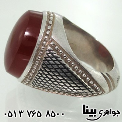 انگشتر عقیق یمنی مردانه نگین طرح ابری