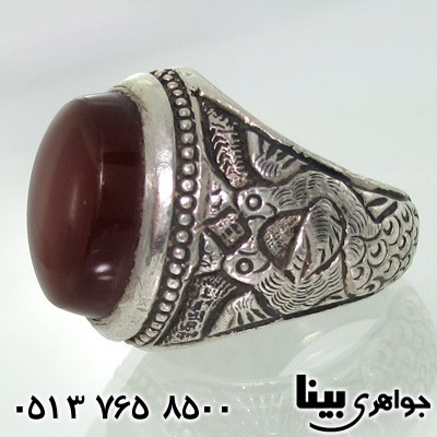 انگشتر عقیق یمنی نقش طاووس