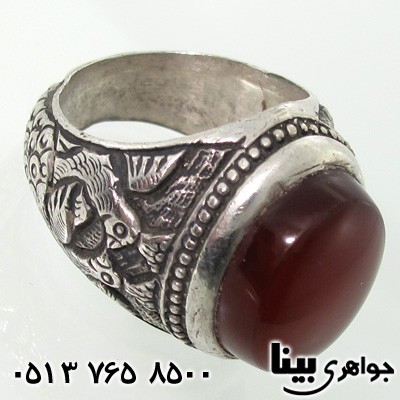 انگشتر عقیق یمنی نقش طاووس