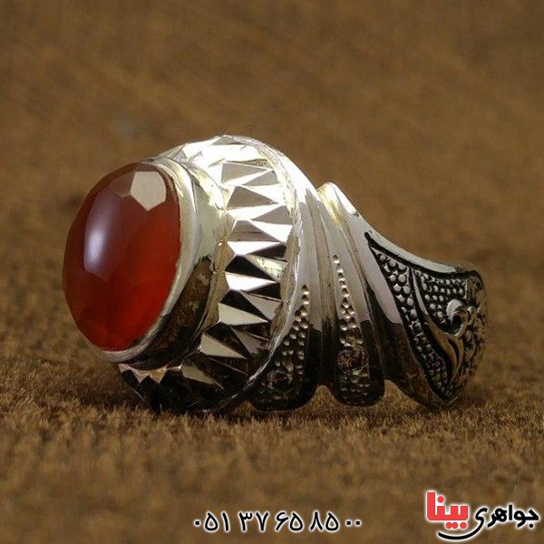 انگشتر عقیق یمنی و الماس فاخر بسیار عالی _کد:2997