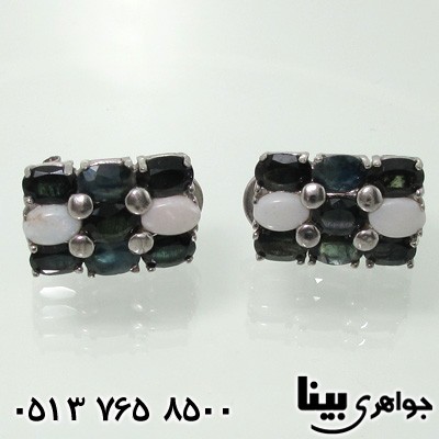گوشواره چند جواهر زنانه یاقوت و اوپال