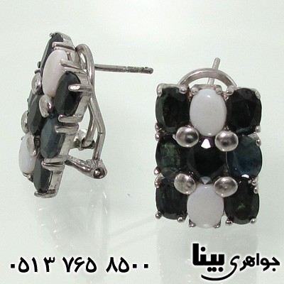 گوشواره چند جواهر زنانه یاقوت و اوپال