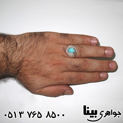 انگشتر فیروزه مردانه علی یا علی