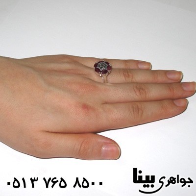 انگشتر یاقوت سرخ زنانه طرح ستاره