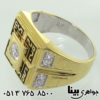 انگشتر نقره مردانه ورساچی کلاسیک طلایی