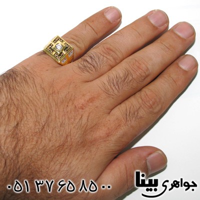 انگشتر نقره مردانه ورساچی کلاسیک طلایی