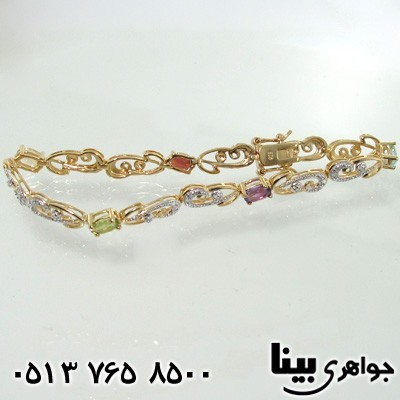 دستبند چند جواهر زنانه الماس و یاقوت 1701