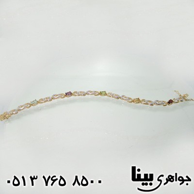 دستبند چند جواهر زنانه الماس و یاقوت 1701