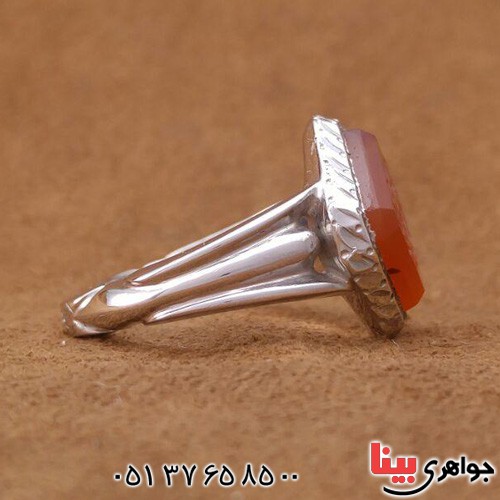 انگشتر عقیق یمنی خطی مدل آذری _کد:3079