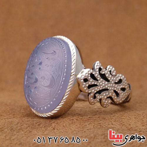 انگشتر عقیق یمنی خطی مدل صفوی _کد:3081