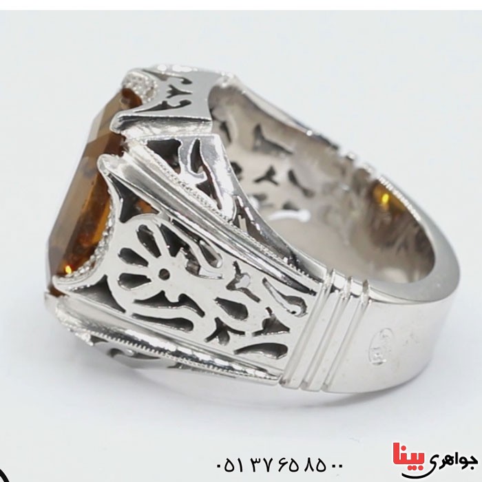 انگشتر الکساندریت خوش رنگ و الماس فاخر مردانه _کد:3087