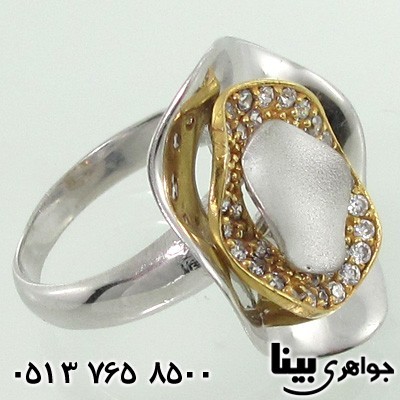 انگشتر نقره زنانه گل دور نگین