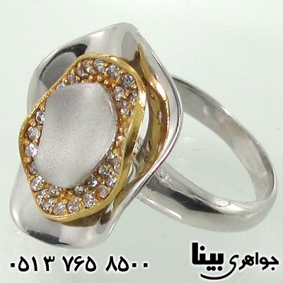 انگشتر نقره زنانه گل دور نگین