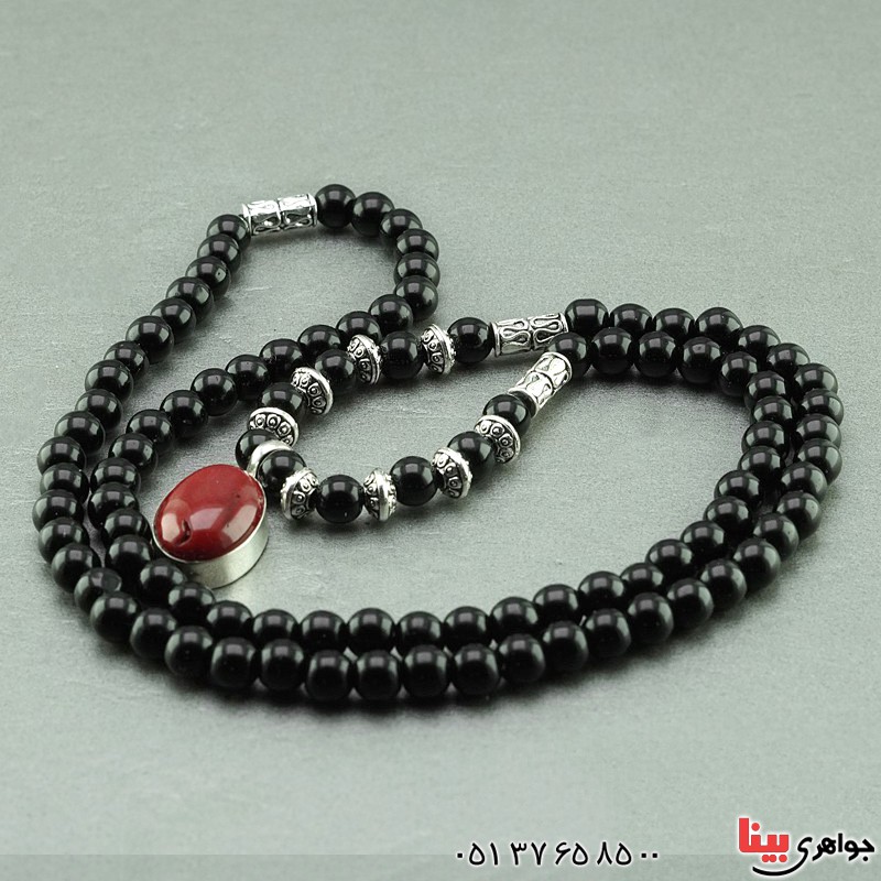 سینه ریز مرجان با رشته عقیق سفارشی با سنگ دلخواه شما
