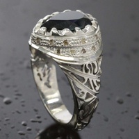 انگشتر توپاز لندن و الماس بسیار عالی فاخر 