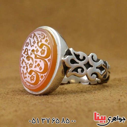 انگشتر عقیق یمنی خطی بسیار عالی زیبا _کد:3113