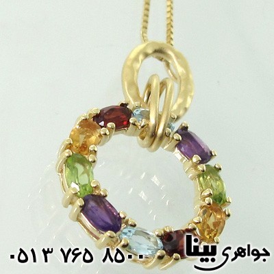گردنبند چند جواهر 5 سنگ طرح افلاک