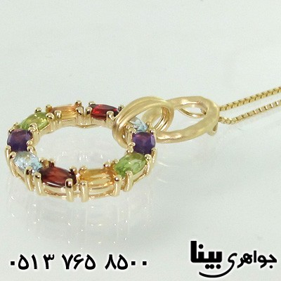 گردنبند چند جواهر 5 سنگ طرح افلاک