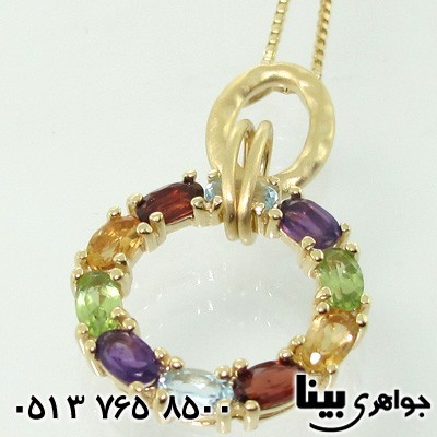 گردنبند چند جواهر 5 سنگ طرح افلاک