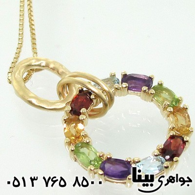 گردنبند چند جواهر 5 سنگ طرح افلاک